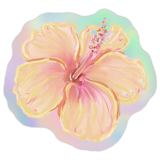 HOLOGRAPHIC YELLOW FLOWER sticker